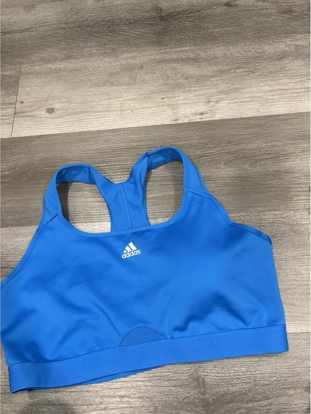 Adidas 2X Sports Bra Womens Ladies Blue Workout Gym Plus Size Racerback